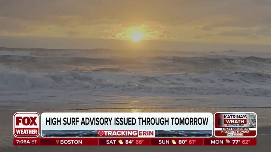 Coastal flood warnings remain along North Carolina beaches as Hurricane Erin continues out to sea