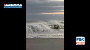 Watch: Hurricane Erin brings huge waves to Long Island beach