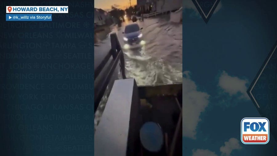 Watch: Hurricane Erin floods Queens neighborhood in New York