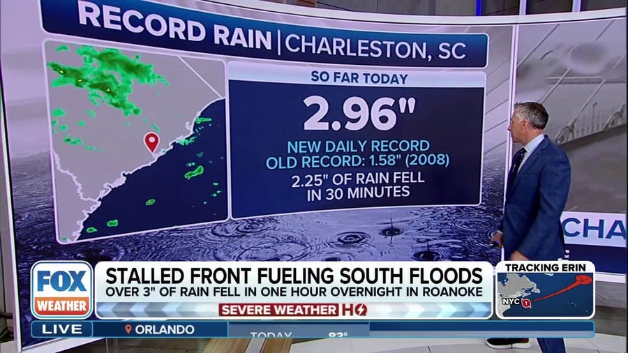 Stalled front fueling floods in Southeastern US