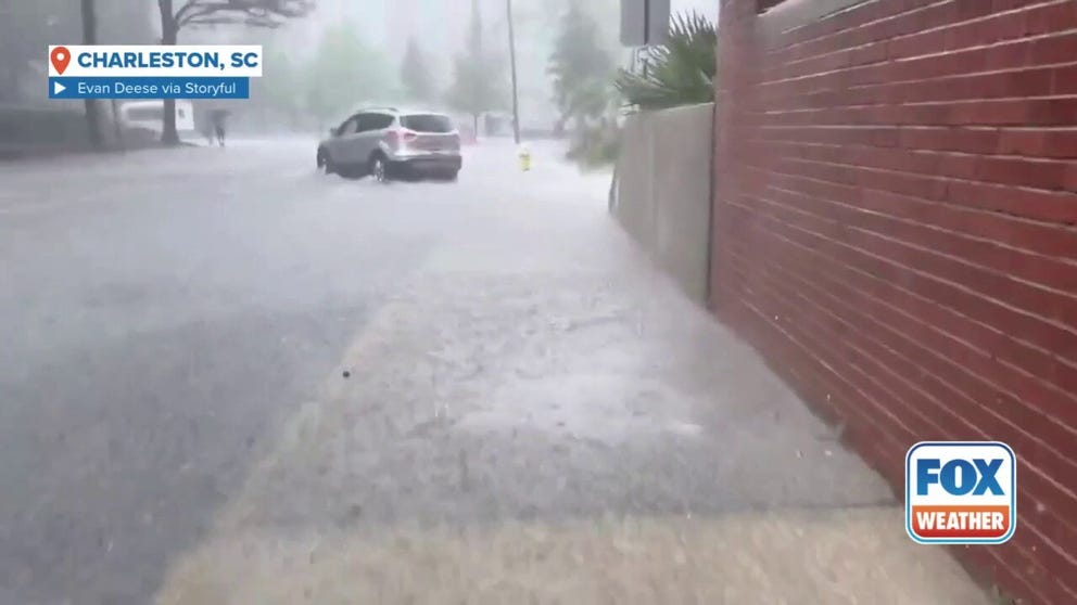 Nearly two inches of rain fell in just 30 minutes on Friday evening in Charleston, South Carolina. The area is under a Flash Flood Watch through Sunday morning. 