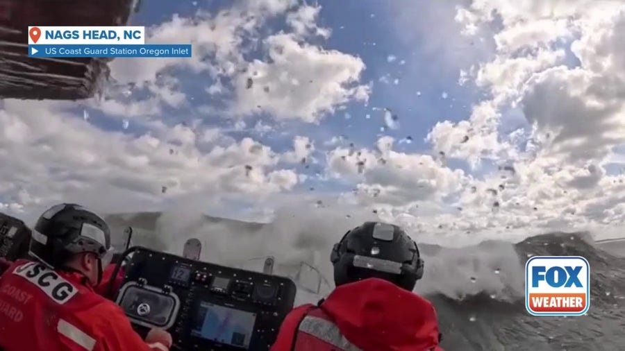 US Coast Guard crew battered by Erin's large waves off North Carolina 