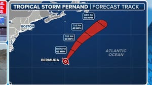 Tropical Storm Fernand Strengthens Moving Through Atlantic