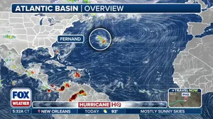 Tropical Storm Fernand weakening over Atlantic