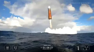 Watch: SpaceX rocket splashdown in Indian Ocean