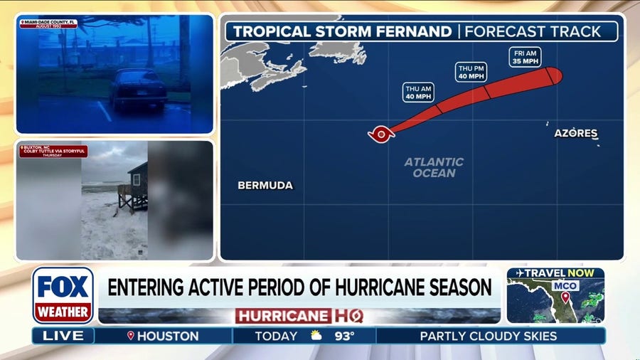 Tropical Storm Fernand continues spinning across north Atlantic