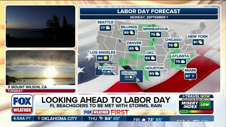 Labor Day forecast: Most to see temperatures below average