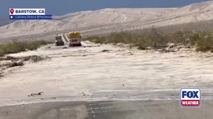 Watch: California flooding closes roads in Barstow