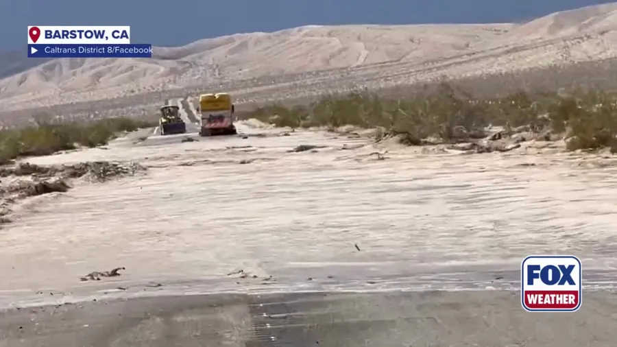 Watch: California flooding closes roads in Barstow