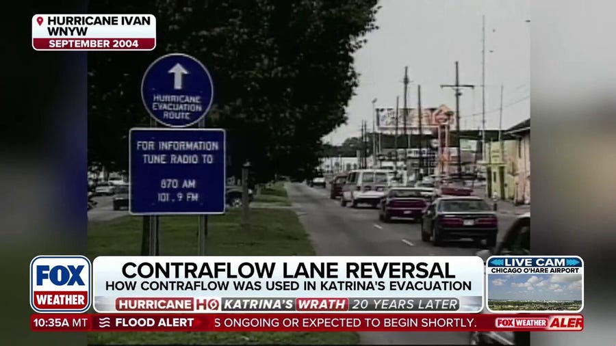 How contraflow lane reversal was used in Hurricane Katrina evacuations