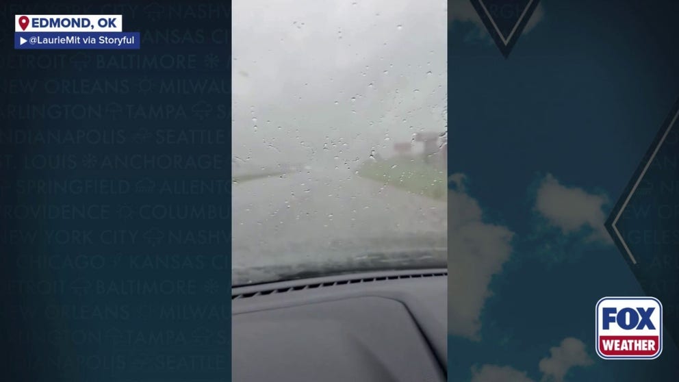 Video from Thursday showed heavy downpours from storms making for a rough commute in Edmond.?
