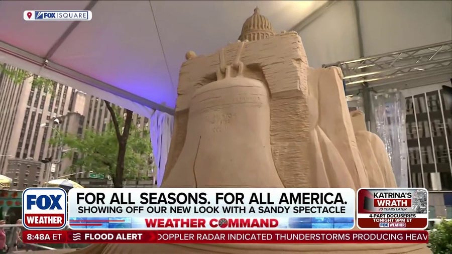 11,000 pound sand sculpture celebrates America and FOX Weather