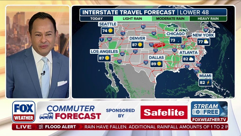 Safelite commuter forecast: Stormy travel expected across central US | Latest Weather Clips | FOX Weather