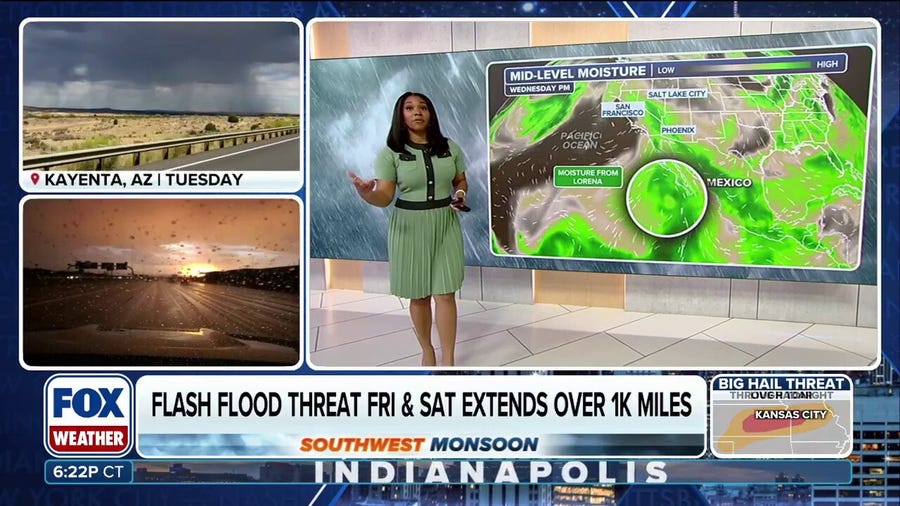 Rounds of tropical moisture expected to spread through the southwest
