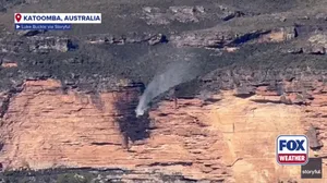 Watch: Wind creates rare reverse waterfall in Australia