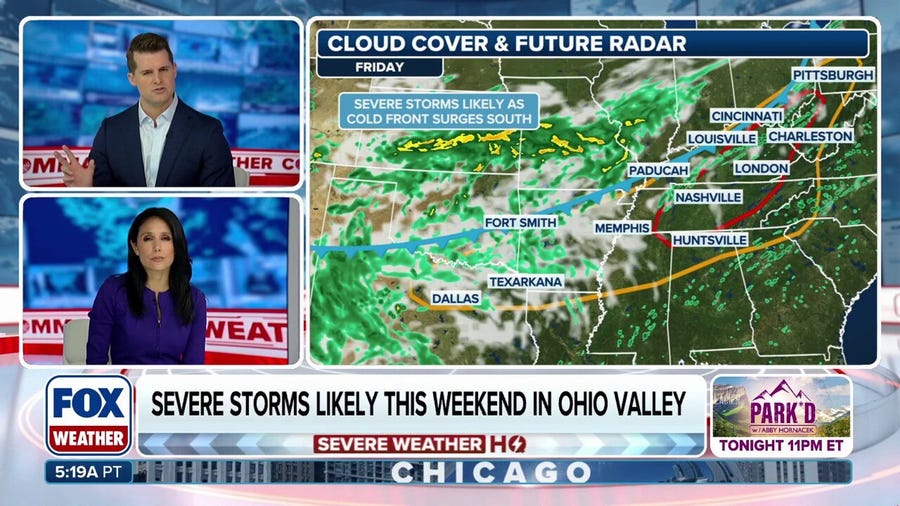 Severe storms target Nashville as front surges south