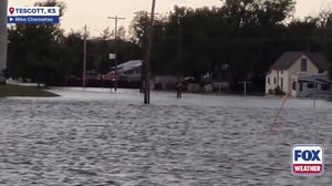 Floodwater turns roads into rivers in Central Kansas
