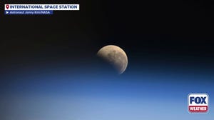 Total lunar eclipse seen from space