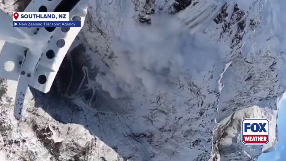 New Zealand transportation crews used explosives to cause an avalanche and prevent an unplanned one. See the view from above. 