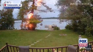 Watch: Dramatic moment lightning strikes tree in Wisconsin, causing explosion
