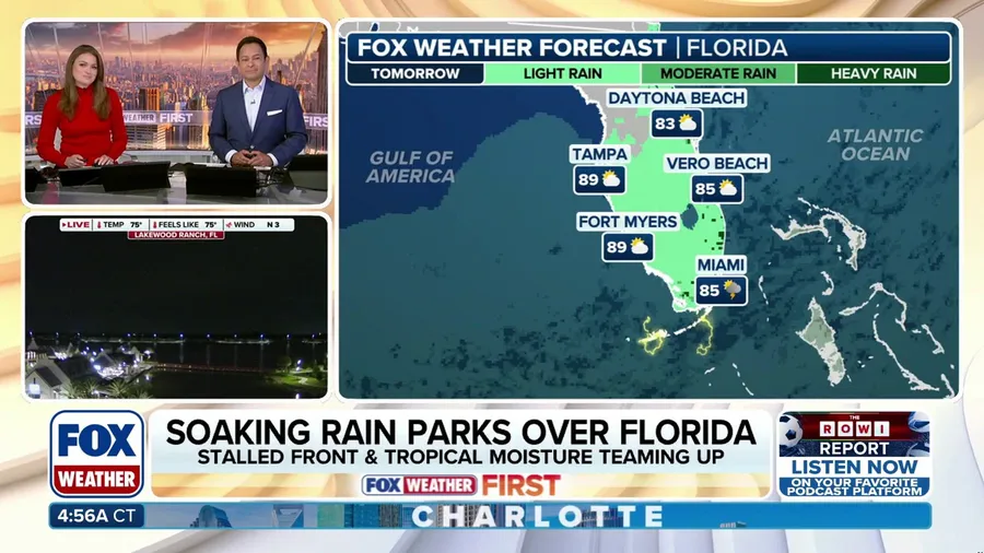 Florida rain shifts south into the weekend