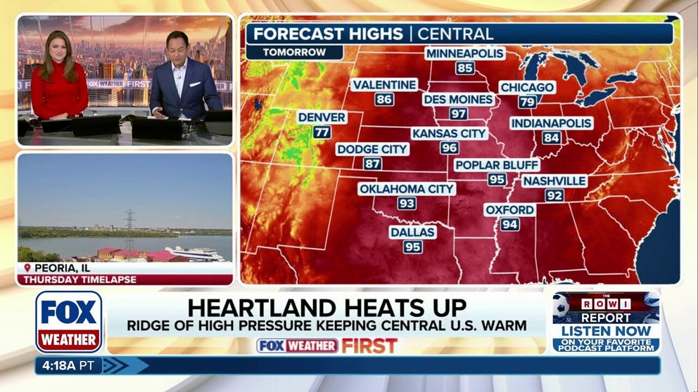 Summer heat returns to central U.S. from Dallas to Minneapolis. By this weekend over 150 million Americans will be experiencing above average temperatures with high temperatures 10-15 above average due to an Omega Block weather pattern.
