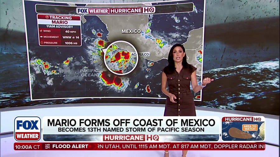 Tropical Storm Mario forms in Eastern Pacific off coast of Mexico