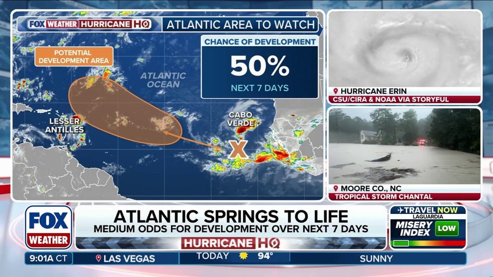 An area to watch off the coast of Africa has mediums chances for developing over the next week in the Atlantic. In the meantime, we're watching more potential tropical activity close to home this month. 