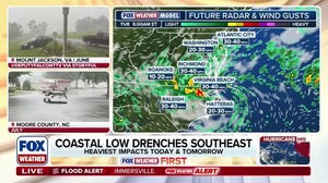 Coastal storm brings heavy rain, dangerous surf to mid-Atlantic