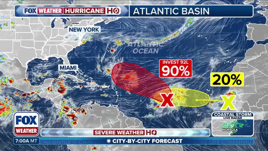 Invest 92L continues to organize as new tropical threat emerges in Atlantic