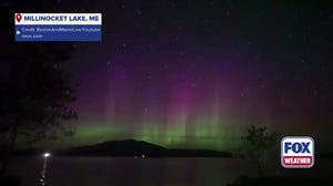 Northern lights dance over Maine Monday