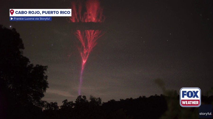 Watch: Rare 'upside-down lightning' captured in Puerto Rico