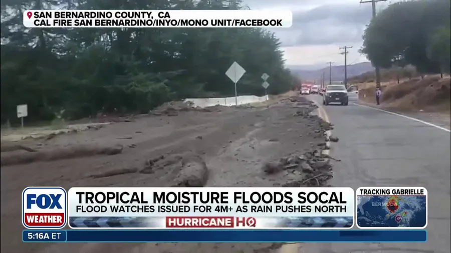 Mario remnants trigger Southern California mudslides, rain persists across Southwest