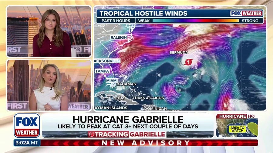 Gabrielle could strengthen into major hurricane on Monday