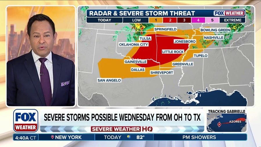 Severe storms to race through southern Plains; Arkansas, Oklahoma and Texas at risk of large hail