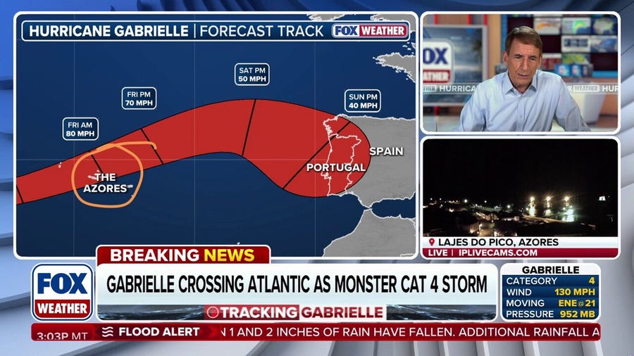 Category 4 Hurricane Gabrielle crosses Atlantic with double trouble brewing