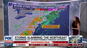 Heavy rain, severe thunderstorms moving through Northeast