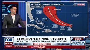 Tropical storm Humberto gaining strength, expected to become hurricane Friday