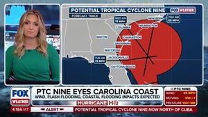 PTC 9 eyes Carolinas, system forecast to strengthen Saturday