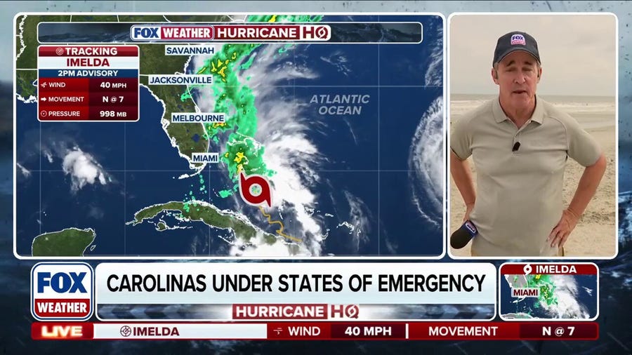 Carolinas under state of emergency as Tropical Storm Imelda forms