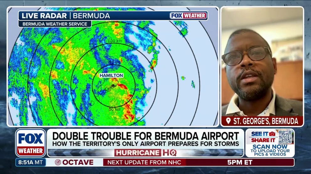 Jason Inniss, director of airport operations at L.W. Wade International Airport in Bermuda, spoke about how the only airport in Bermuda is preparing for potential impacts of Humberto and Imelda and helping keep airport staff, flight crews and passengers safe.