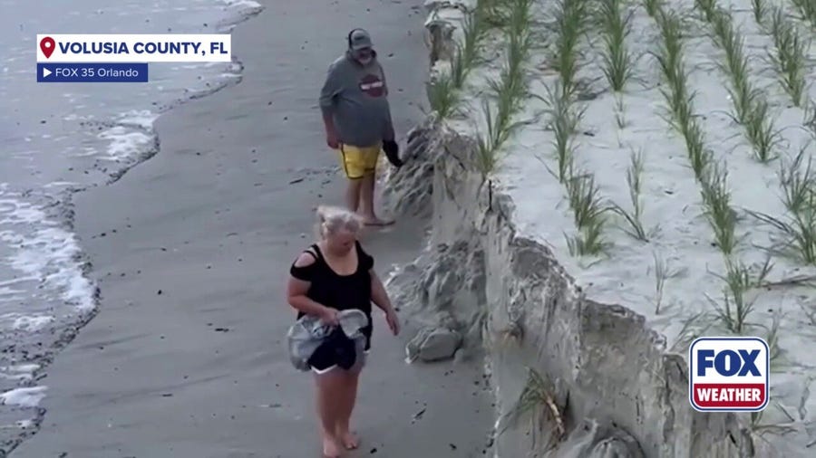 Watch: Massive waves kicked up by hurricanes Humberto, Imelda lead to erosion at Florida beaches