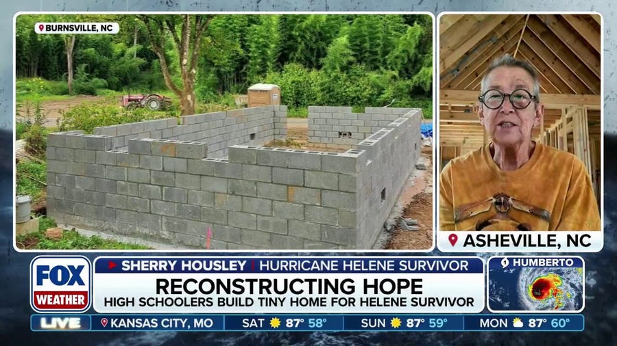 High Schoolers help build a new home for a survivor of Hurricane Helene