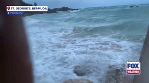 Strong winds gusts and swells from Hurricane Imelda batter Bermuda