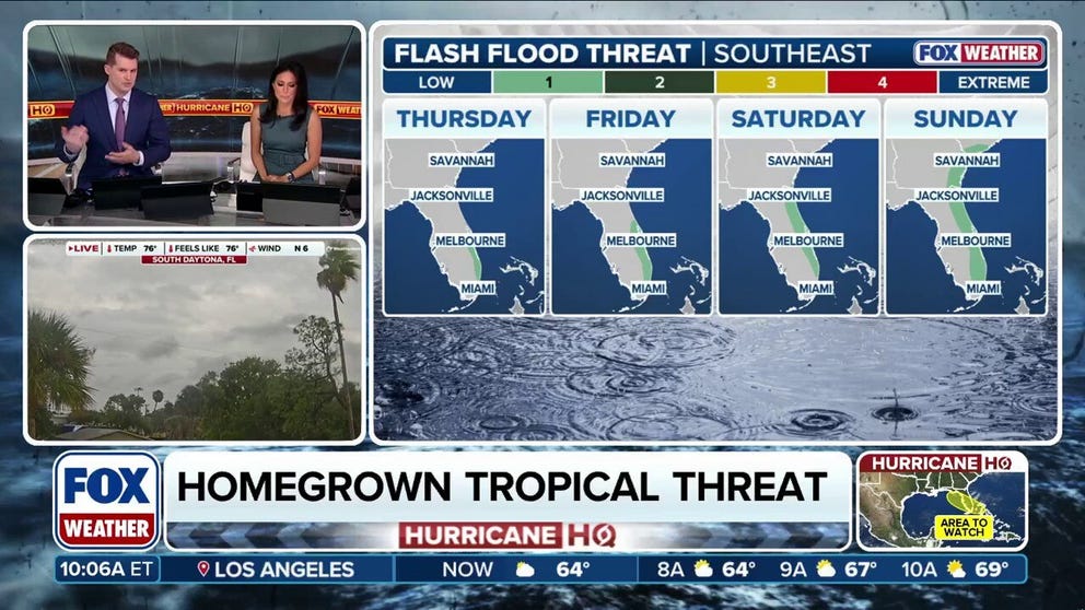 Just behind Imelda, another tropical threat has a low chance of development off the coast of Florida. Regardless of development, a stalled boundary and tropical moisture will keep things rainy through the weekend causing flooding concerns. Some areas could see more than a half a foot of rain. 