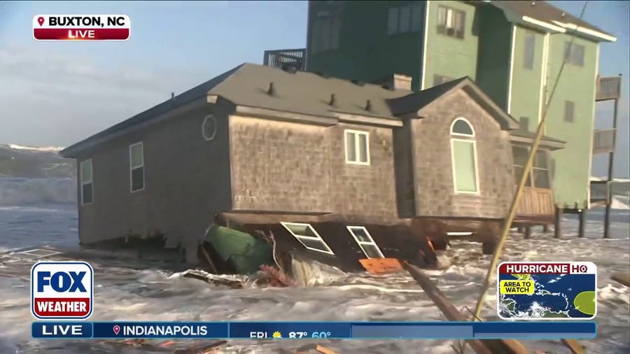 Watch: Wall of 8th North Carolina beach house collapses into ocean