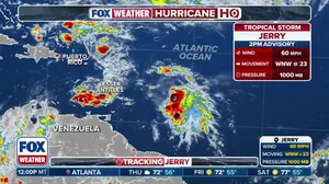 Tropical Storm Jerry growing in the Atlantic