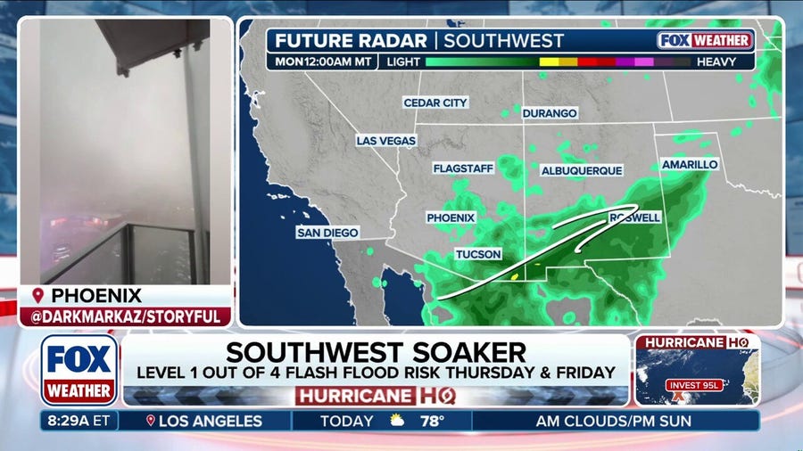 Southwest rainfall forecast
