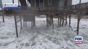 Watch: Rough surf pummels abandoned beach houses near collapse in Buxton