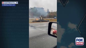 Watch: Plane crashes onto Massachusetts highway during nor'easter